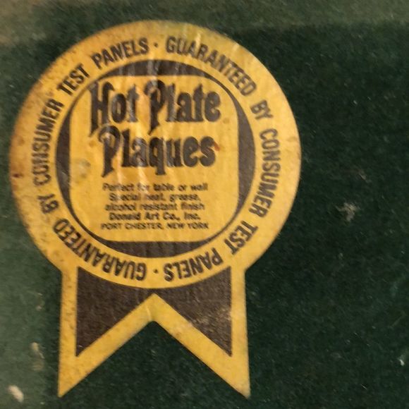 Hank Boj Lithograph 1959 Vintage Hot Plate Plaque - Picture 13 of 15